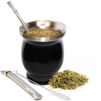 Ruostumattomasta teräksestä valmistettu Yerba Mate -kahvimuki 8 OZ